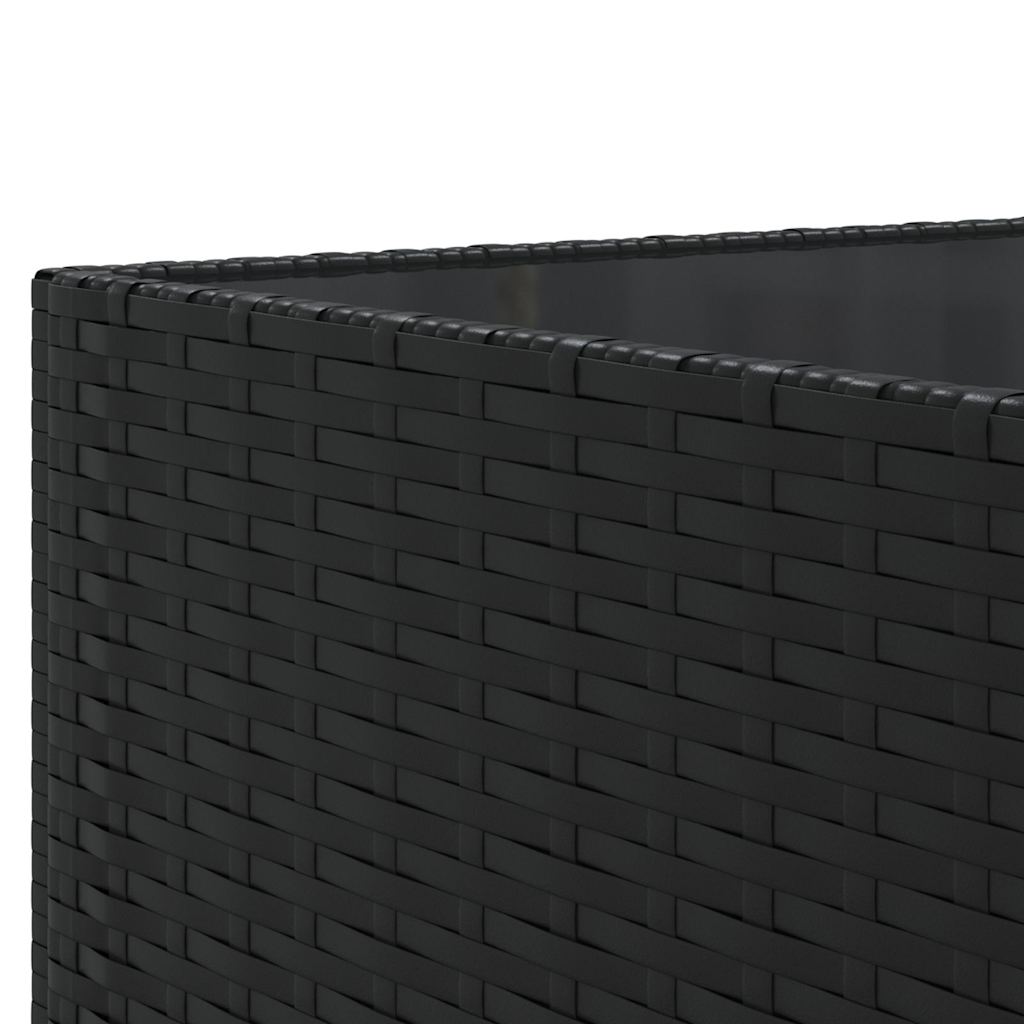 6-delige Loungeset met kussens poly rattan zwart