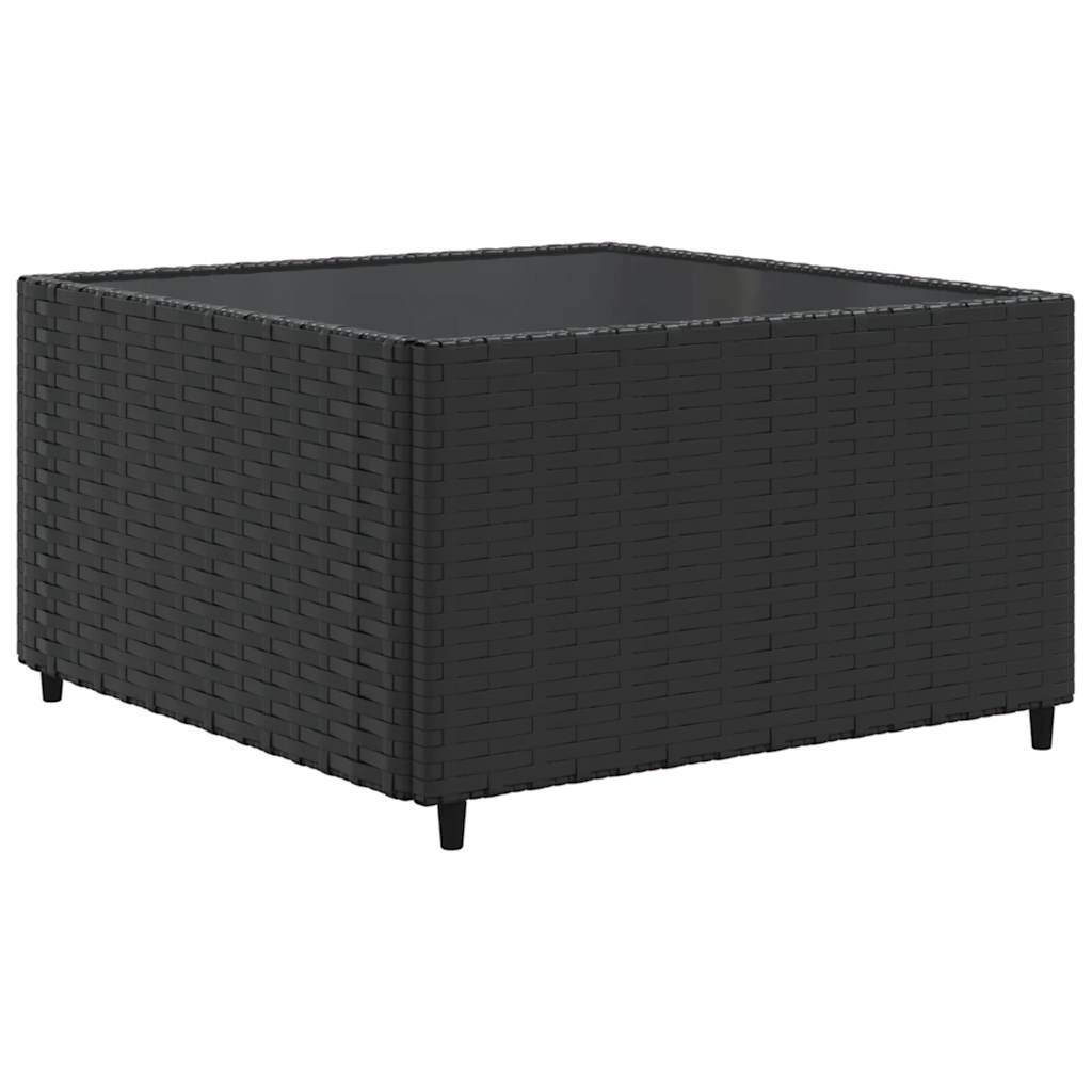 6-delige Loungeset met kussens poly rattan zwart