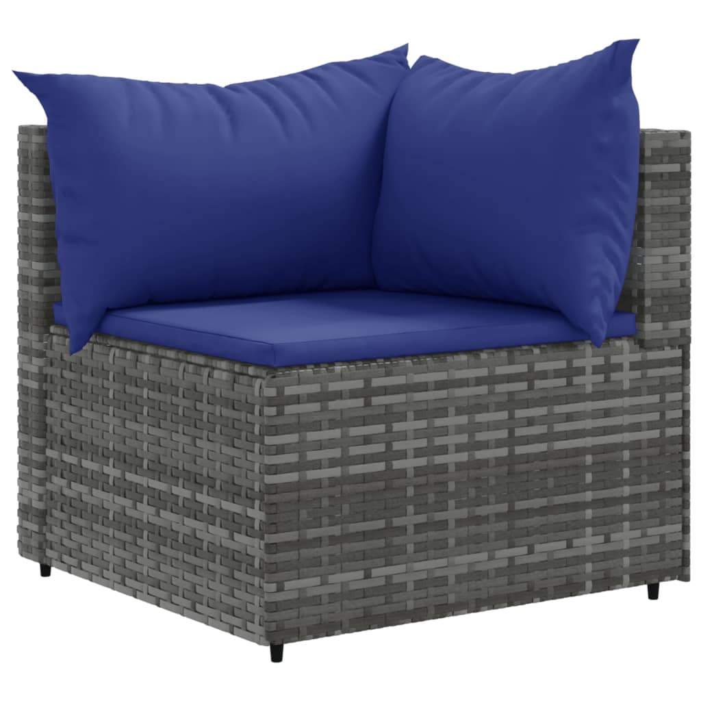 6-delige Loungeset met kussens poly rattan grijs is nu te koop bij PeponiXL, paradijselijk wonen!