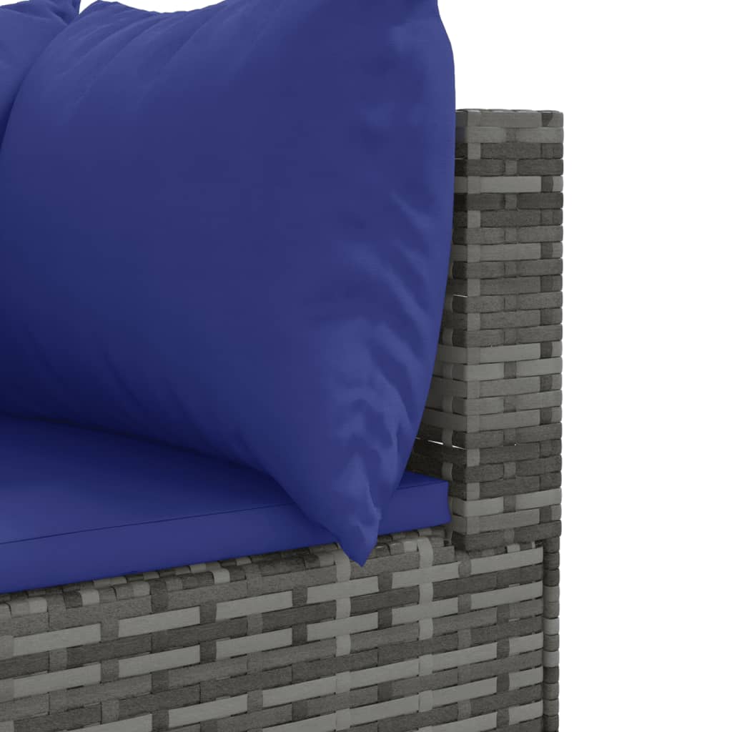 6-delige Loungeset met kussens poly rattan grijs is nu te koop bij PeponiXL, paradijselijk wonen!