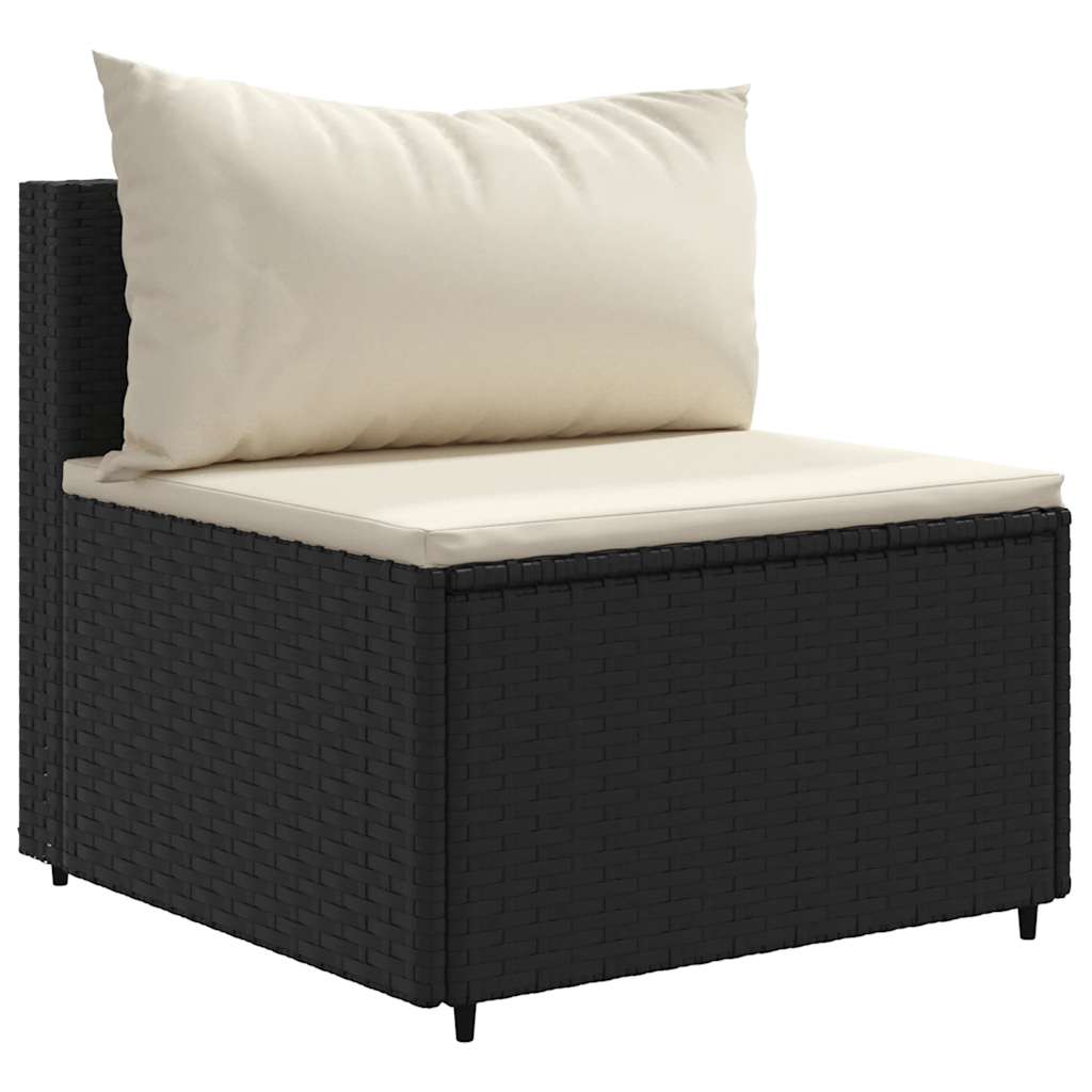 7-delige Loungeset met kussens poly rattan zwart is nu te koop bij PeponiXL, paradijselijk wonen!