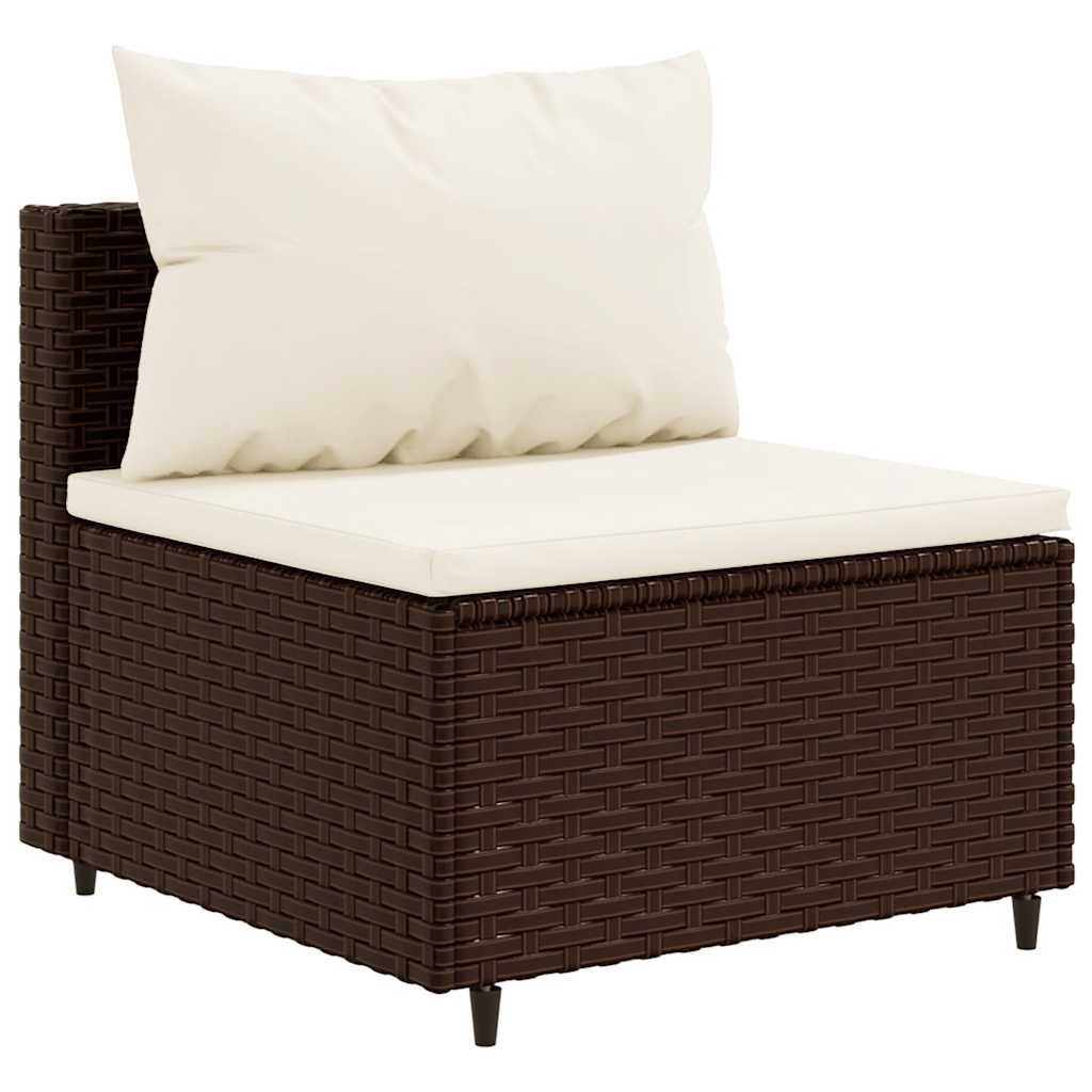 7-delige Loungeset met kussens poly rattan bruin is nu te koop bij PeponiXL, paradijselijk wonen!
