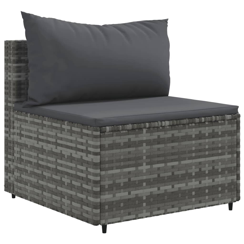 7-delige Loungeset met kussens poly rattan grijs is nu te koop bij PeponiXL, paradijselijk wonen!