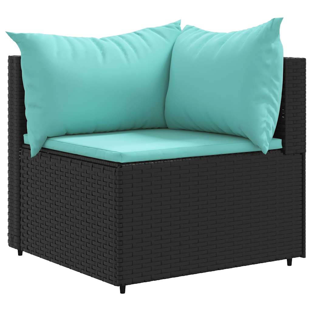 7-delige Loungeset met kussens poly rattan zwart is nu te koop bij PeponiXL, paradijselijk wonen!