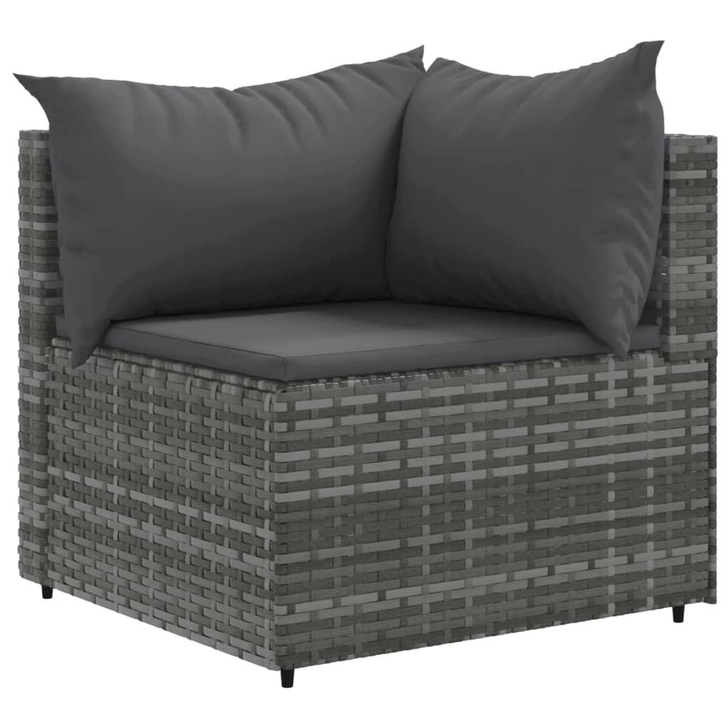 7-delige Loungeset met kussens poly rattan grijs is nu te koop bij PeponiXL, paradijselijk wonen!
