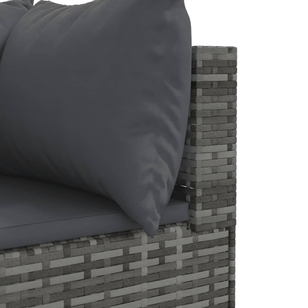 7-delige Loungeset met kussens poly rattan grijs is nu te koop bij PeponiXL, paradijselijk wonen!