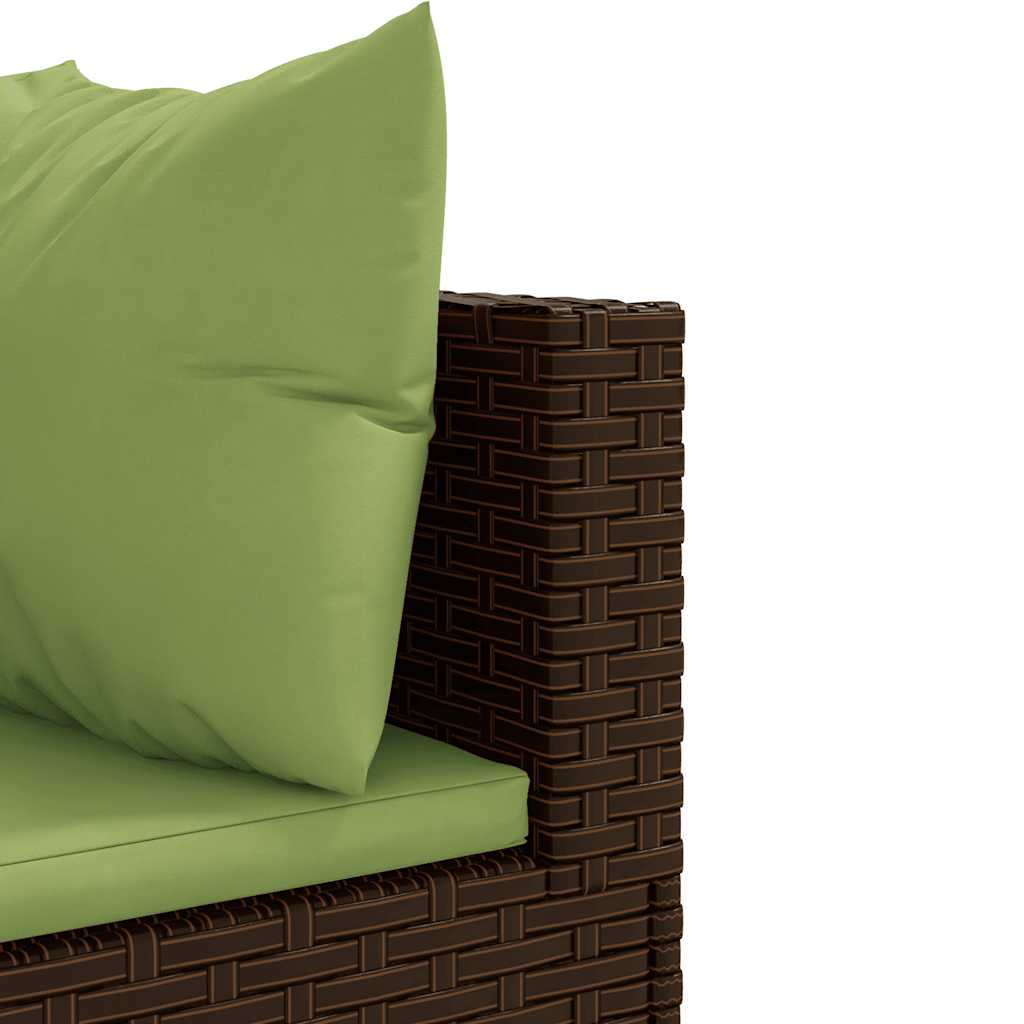 6-delige Loungeset met kussens poly rattan bruin is nu te koop bij PeponiXL, paradijselijk wonen!