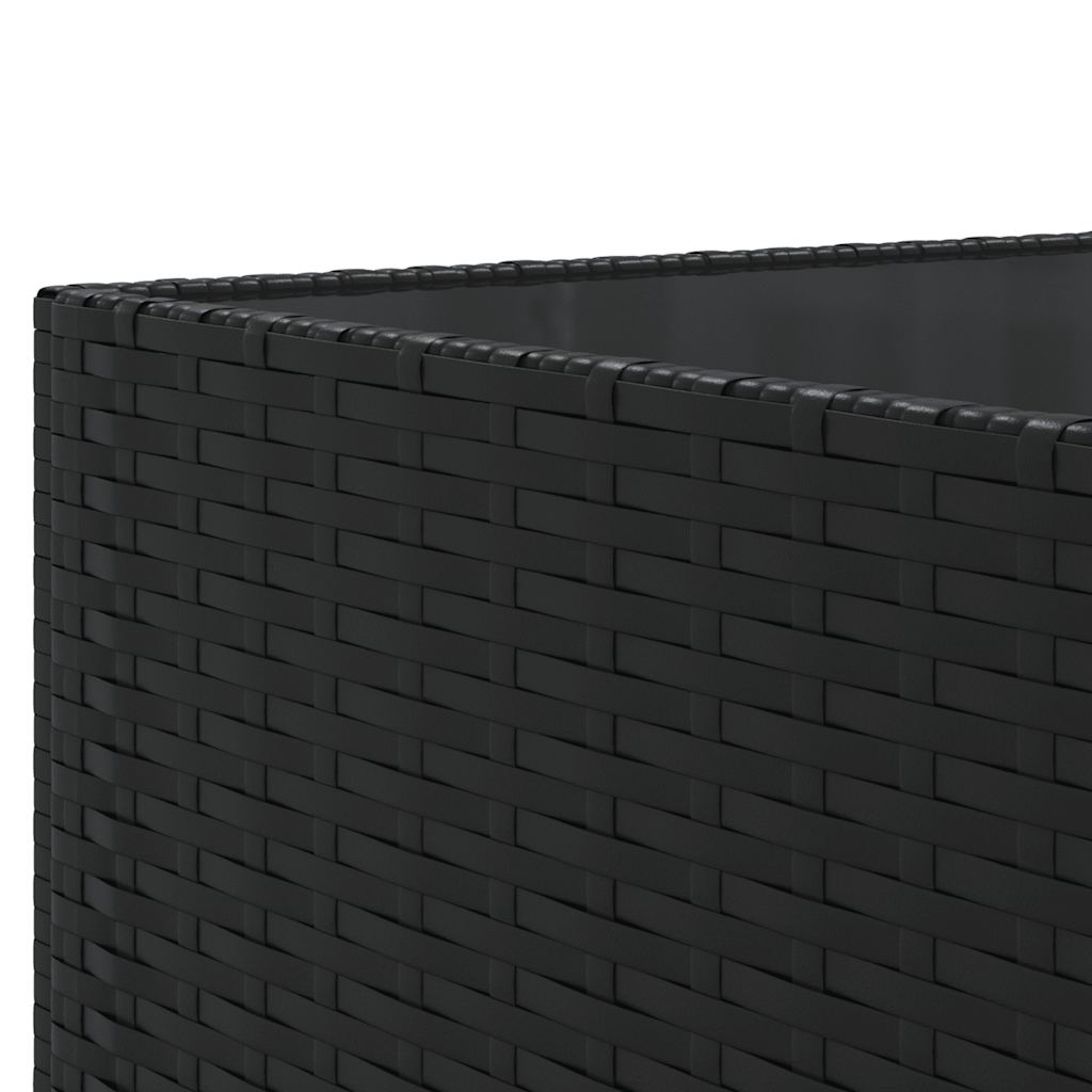 7-delige Loungeset met kussens poly rattan zwart