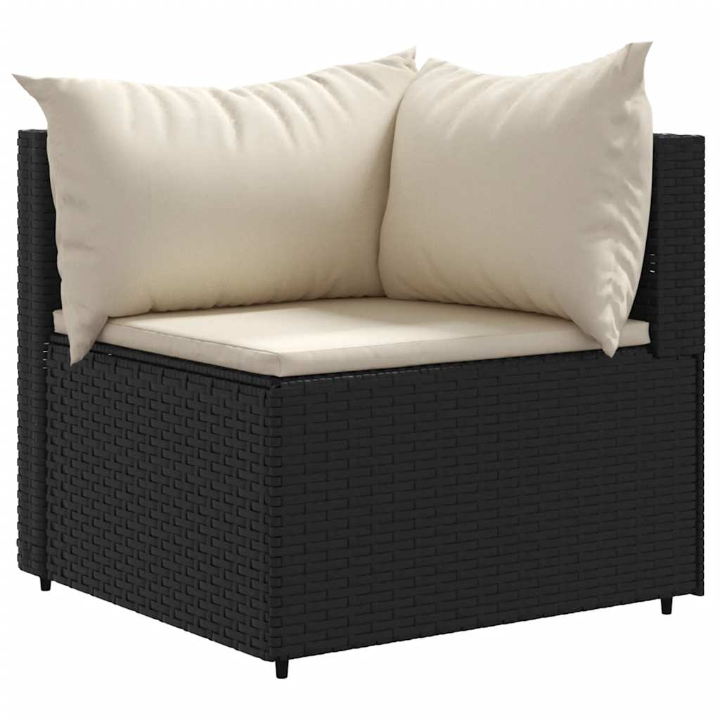 8-delige Loungeset met kussens poly rattan zwart is nu te koop bij PeponiXL, paradijselijk wonen!