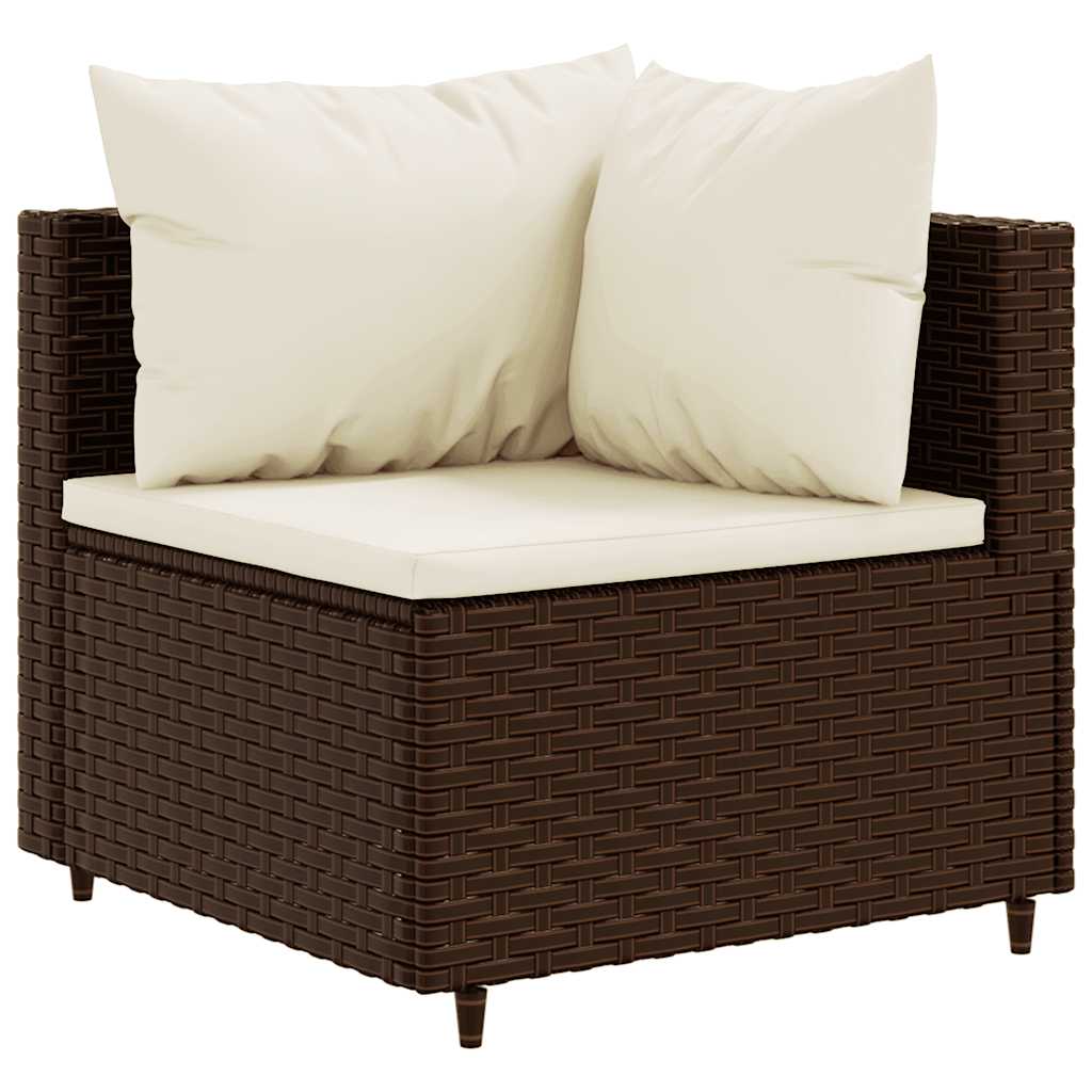8-delige Loungeset met kussens poly rattan bruin is nu te koop bij PeponiXL, paradijselijk wonen!