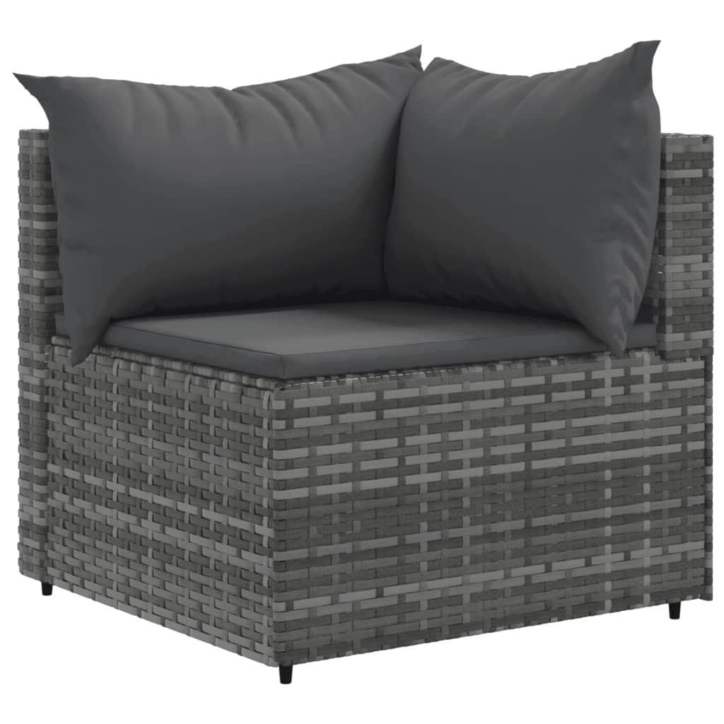 8-delige Loungeset met kussens poly rattan grijs is nu te koop bij PeponiXL, paradijselijk wonen!