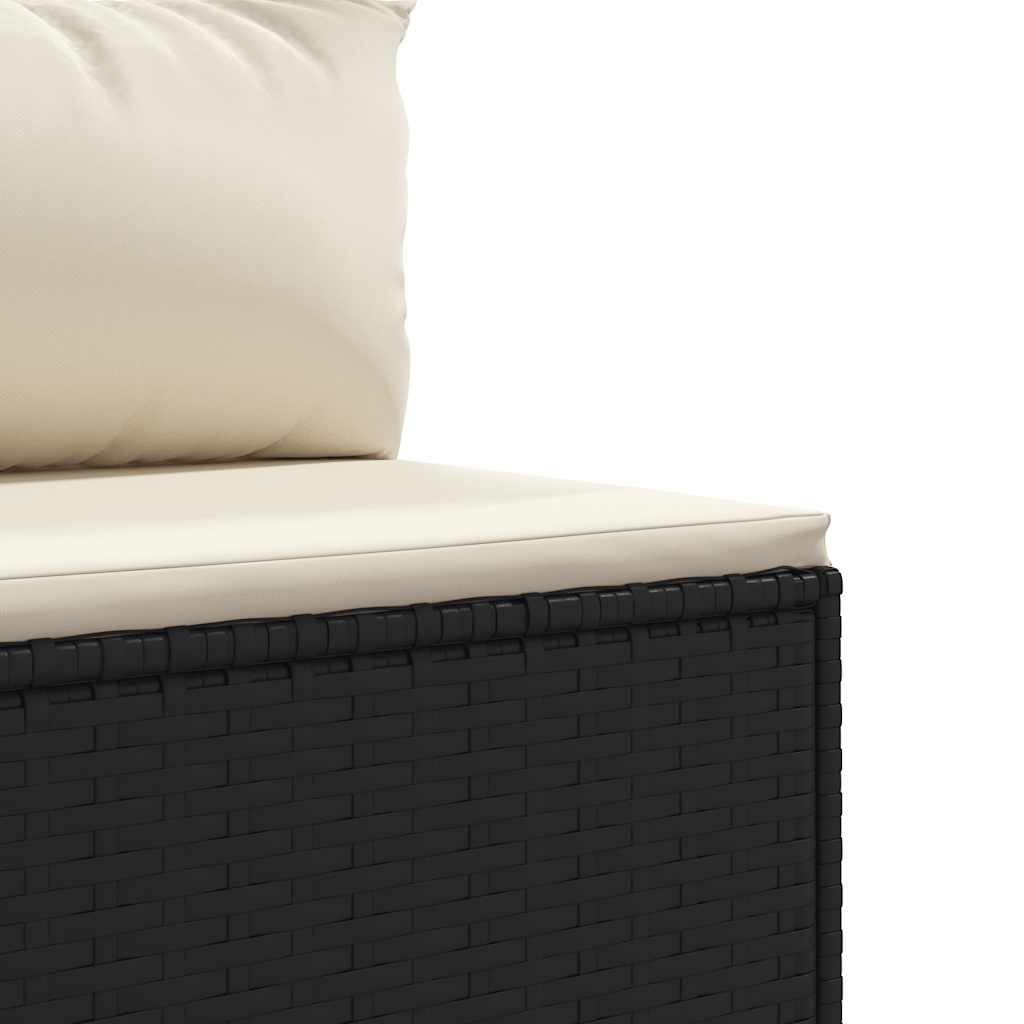 6-delige Loungeset met kussens poly rattan zwart is nu te koop bij PeponiXL, paradijselijk wonen!