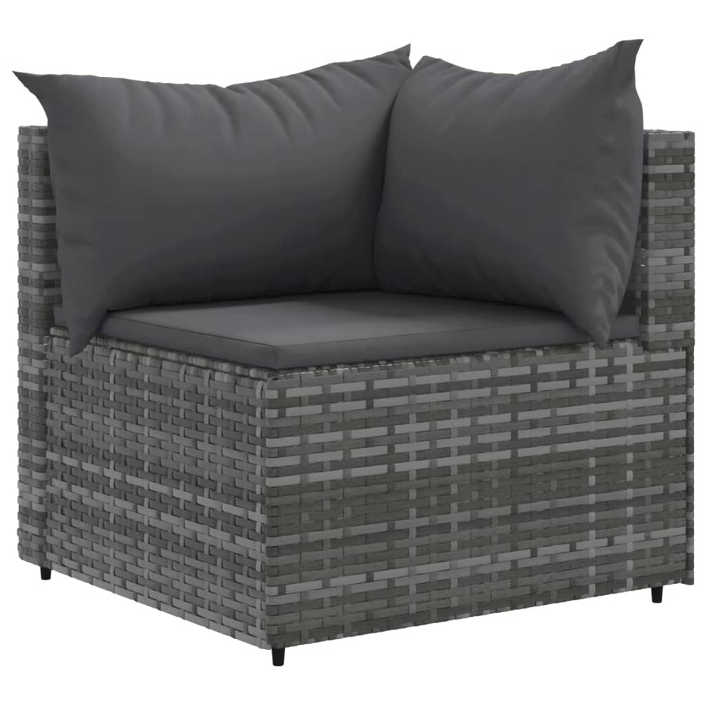 6-delige Loungeset met kussens poly rattan grijs is nu te koop bij PeponiXL, paradijselijk wonen!