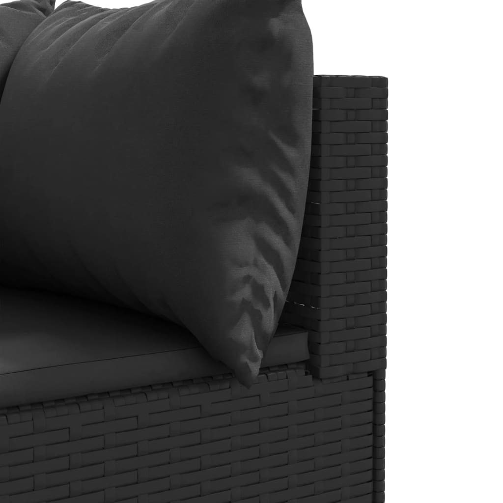 10-delige Loungeset met kussens poly rattan zwart is nu te koop bij PeponiXL, paradijselijk wonen!