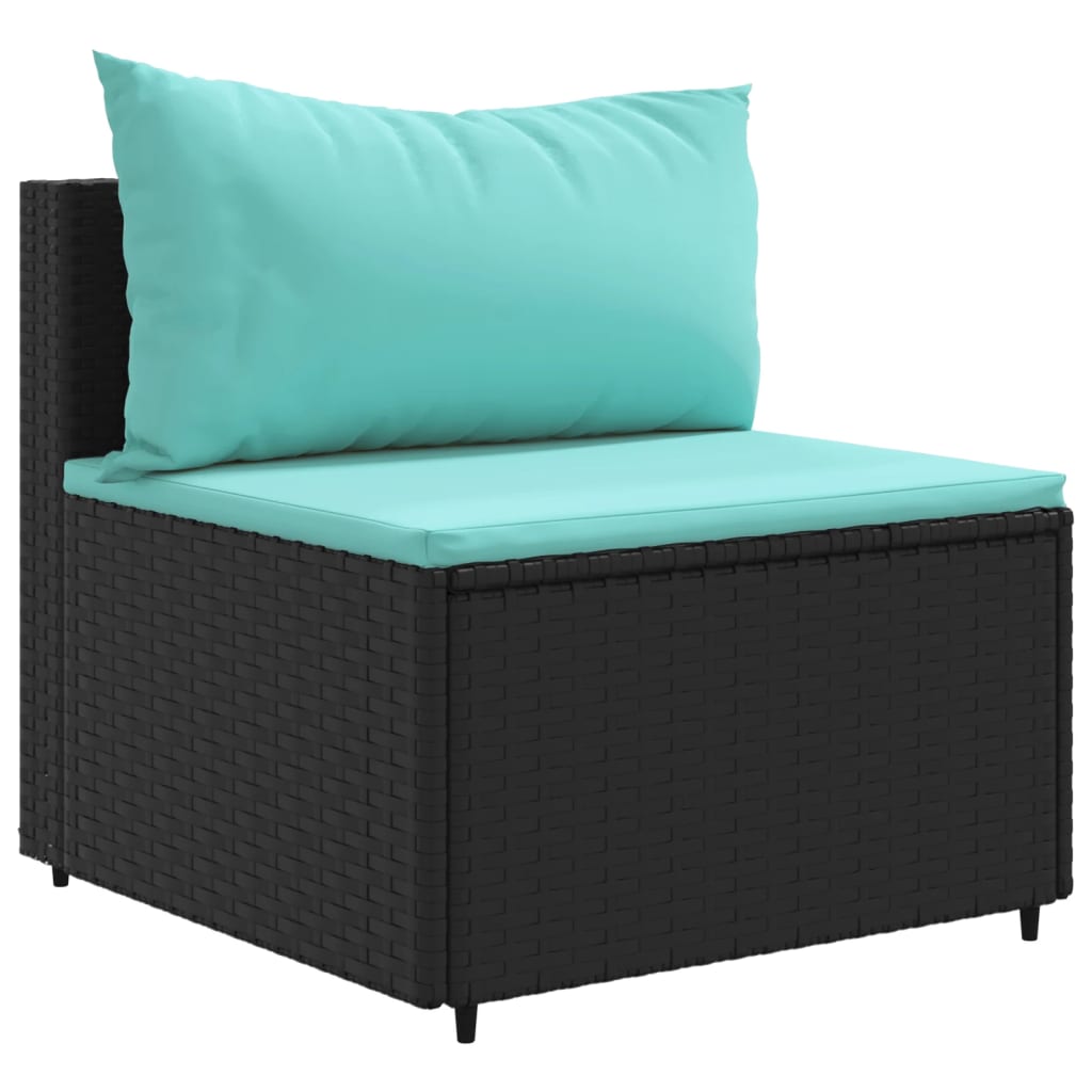 10-delige Loungeset met kussens poly rattan zwart is nu te koop bij PeponiXL, paradijselijk wonen!
