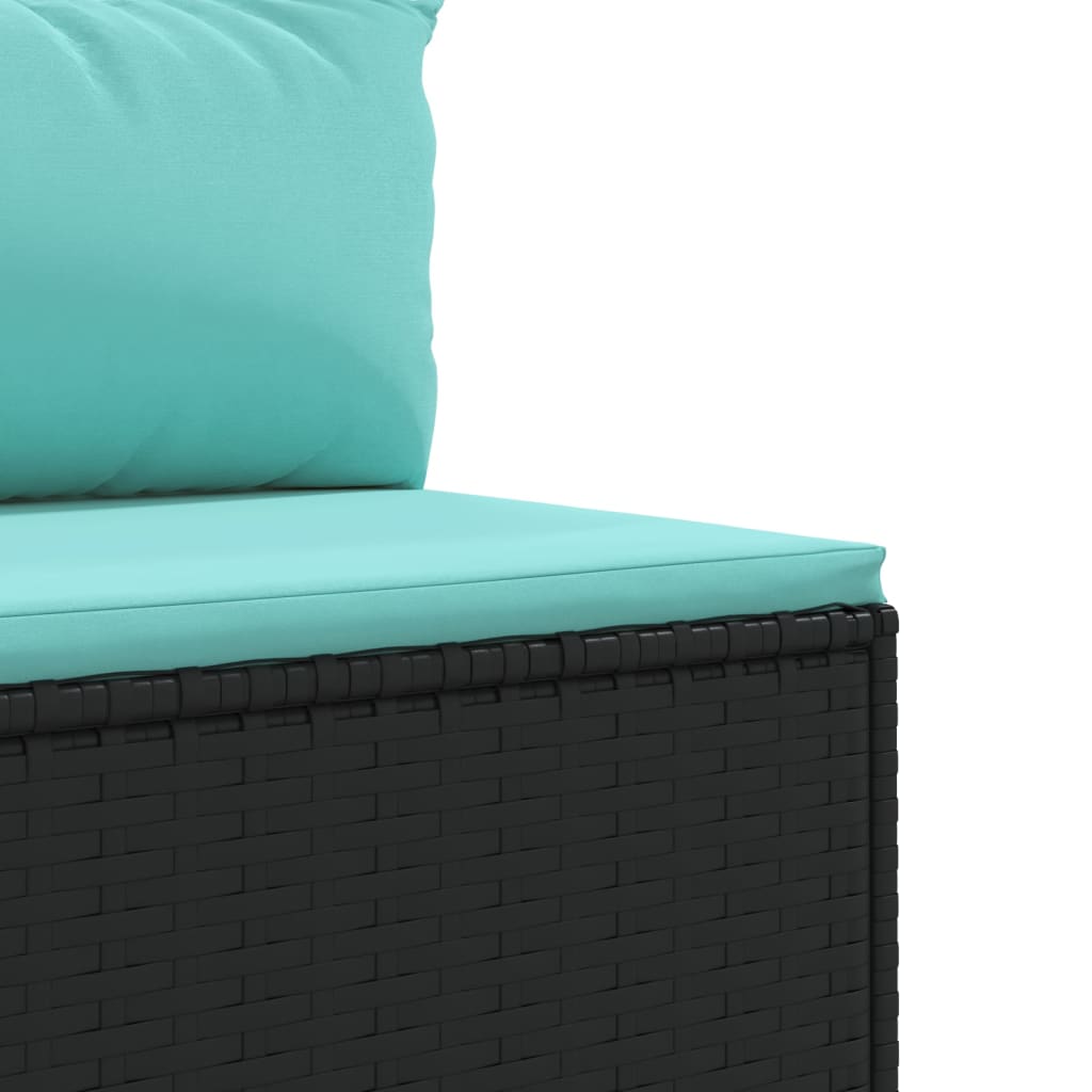 10-delige Loungeset met kussens poly rattan zwart is nu te koop bij PeponiXL, paradijselijk wonen!
