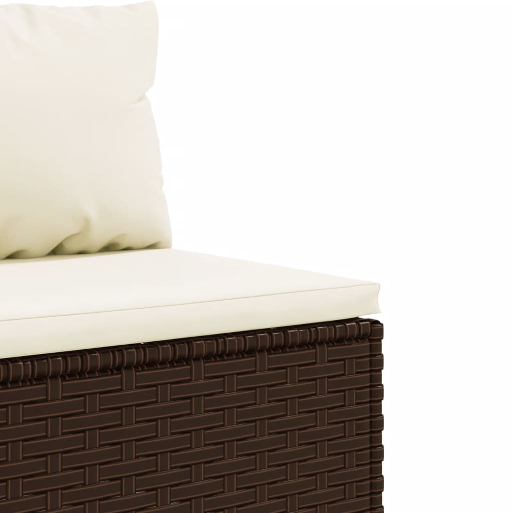 11-delige Loungeset met kussens poly rattan bruin