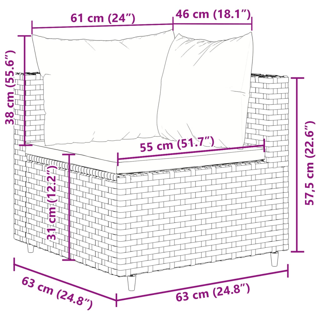10-delige Loungeset met kussens poly rattan zwart is nu te koop bij PeponiXL, paradijselijk wonen!