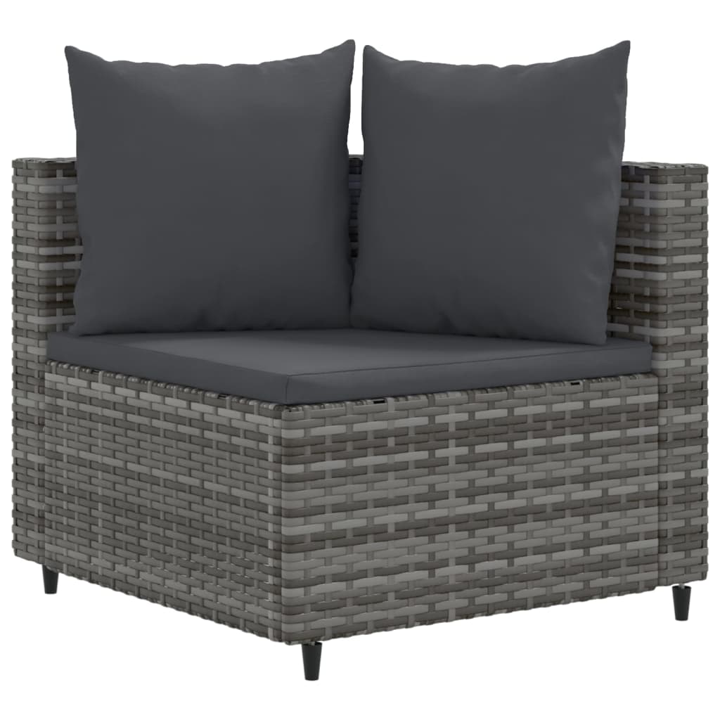 4-delige Loungeset met kussens poly rattan grijs is nu te koop bij PeponiXL, paradijselijk wonen!