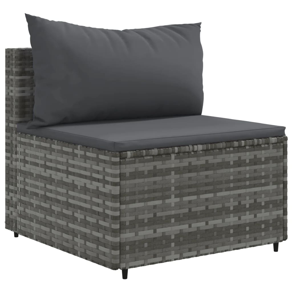 4-delige Loungeset met kussens poly rattan grijs is nu te koop bij PeponiXL, paradijselijk wonen!