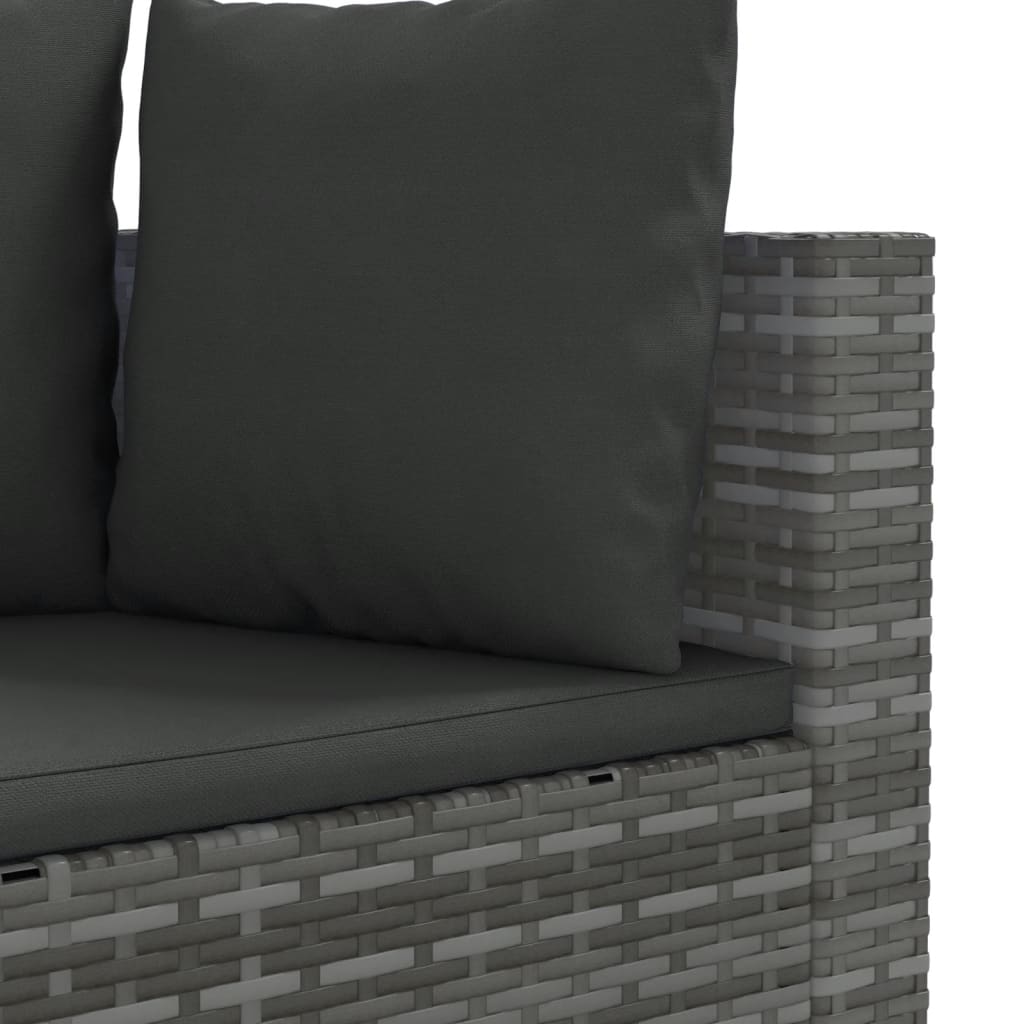 4-delige Loungeset met kussens poly rattan grijs is nu te koop bij PeponiXL, paradijselijk wonen!