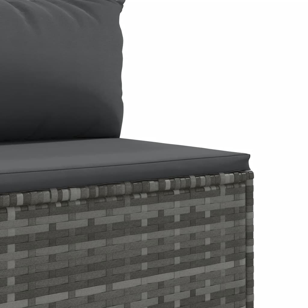4-delige Loungeset met kussens poly rattan grijs is nu te koop bij PeponiXL, paradijselijk wonen!