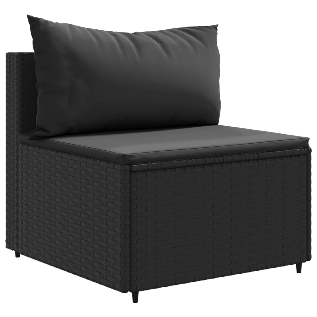 4-delige Loungeset met kussens poly rattan zwart is nu te koop bij PeponiXL, paradijselijk wonen!