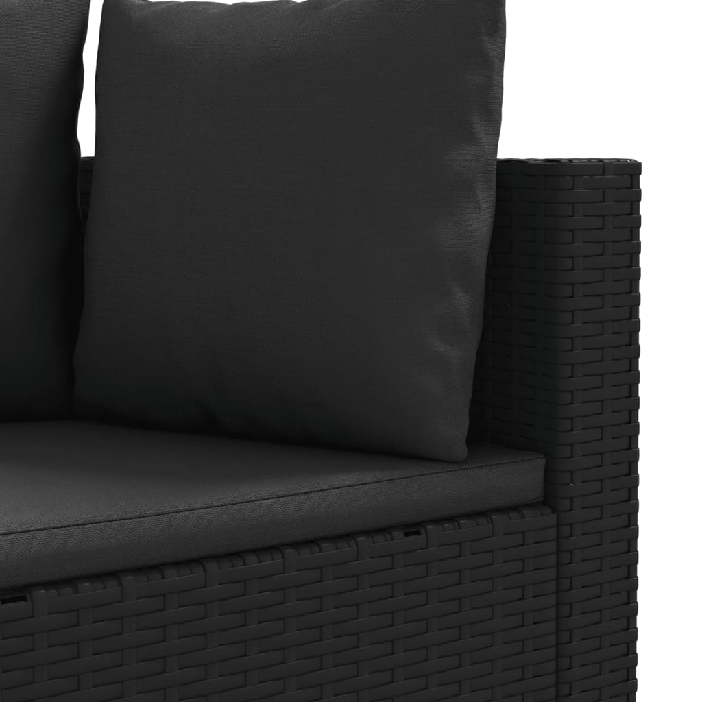 4-delige Loungeset met kussens poly rattan zwart is nu te koop bij PeponiXL, paradijselijk wonen!