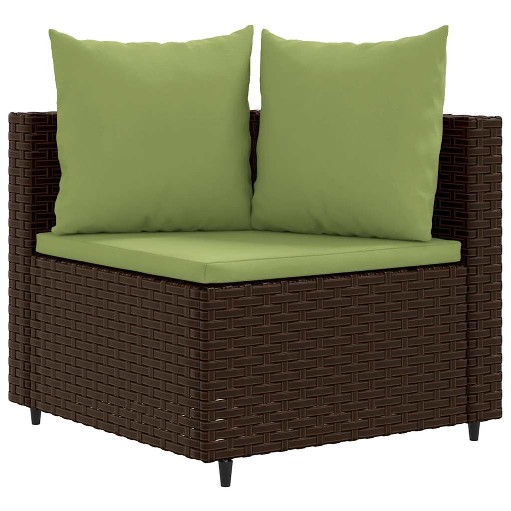4-delige Loungeset met kussens poly rattan bruin is nu te koop bij PeponiXL, paradijselijk wonen!