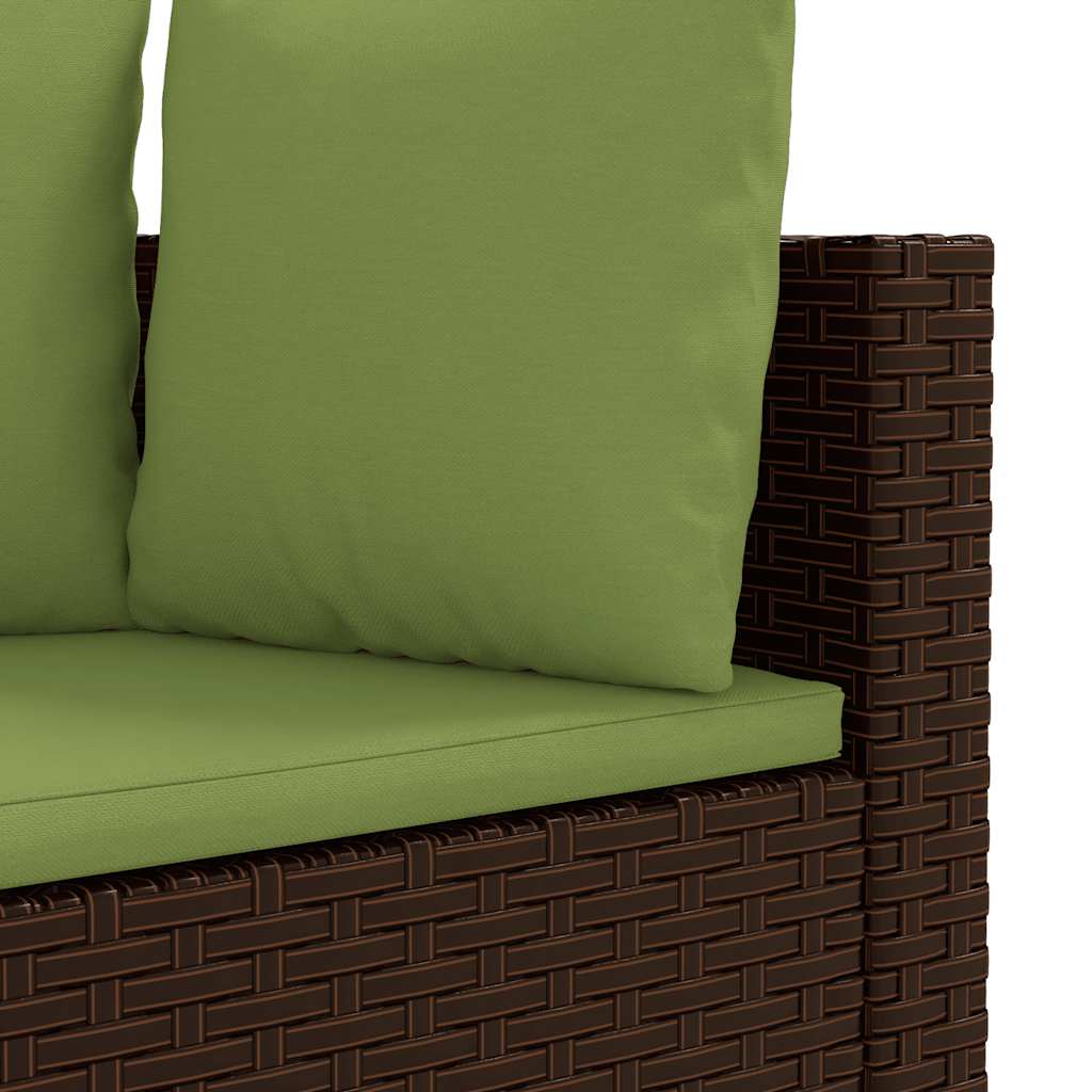 4-delige Loungeset met kussens poly rattan bruin is nu te koop bij PeponiXL, paradijselijk wonen!