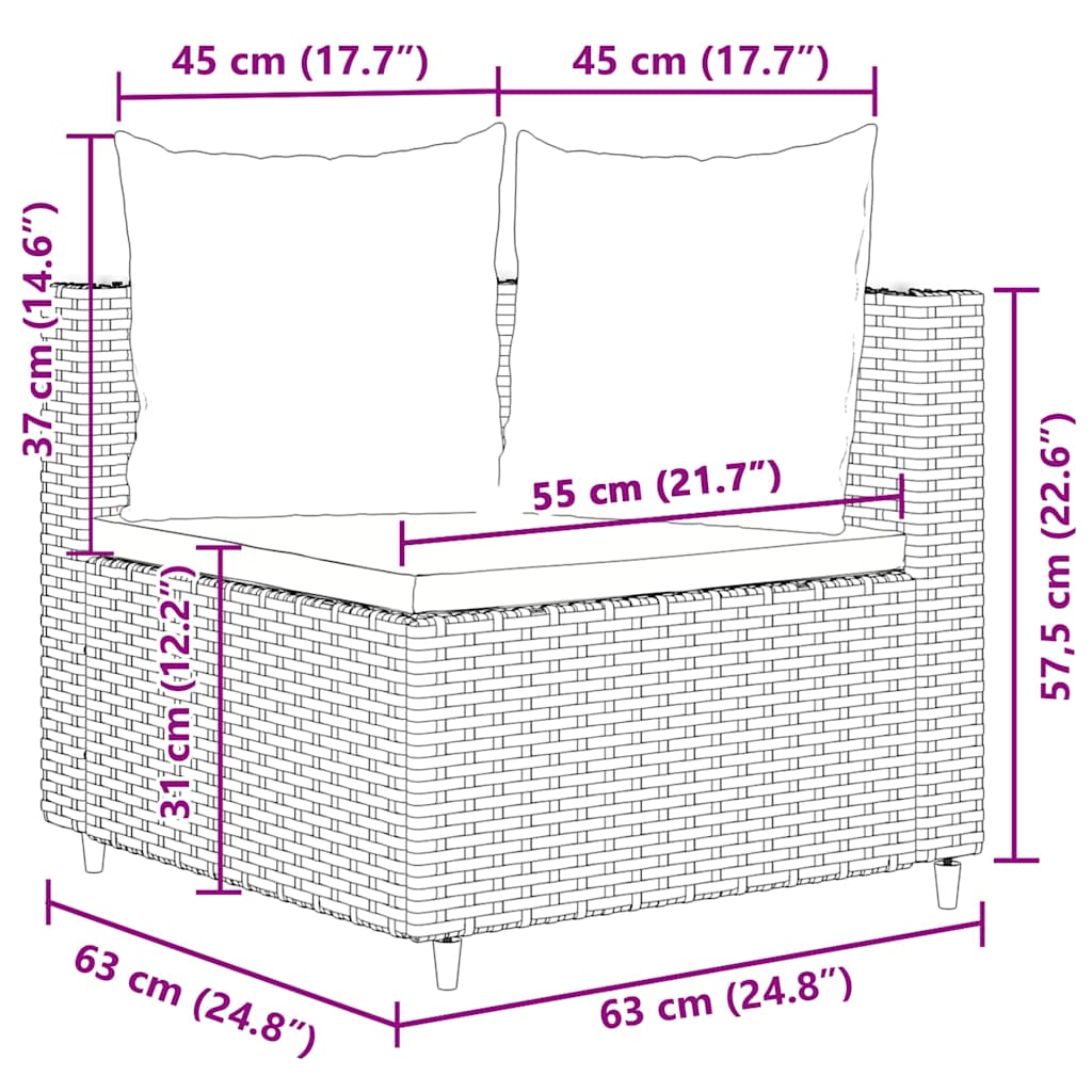 4-delige Loungeset met kussens poly rattan bruin is nu te koop bij PeponiXL, paradijselijk wonen!