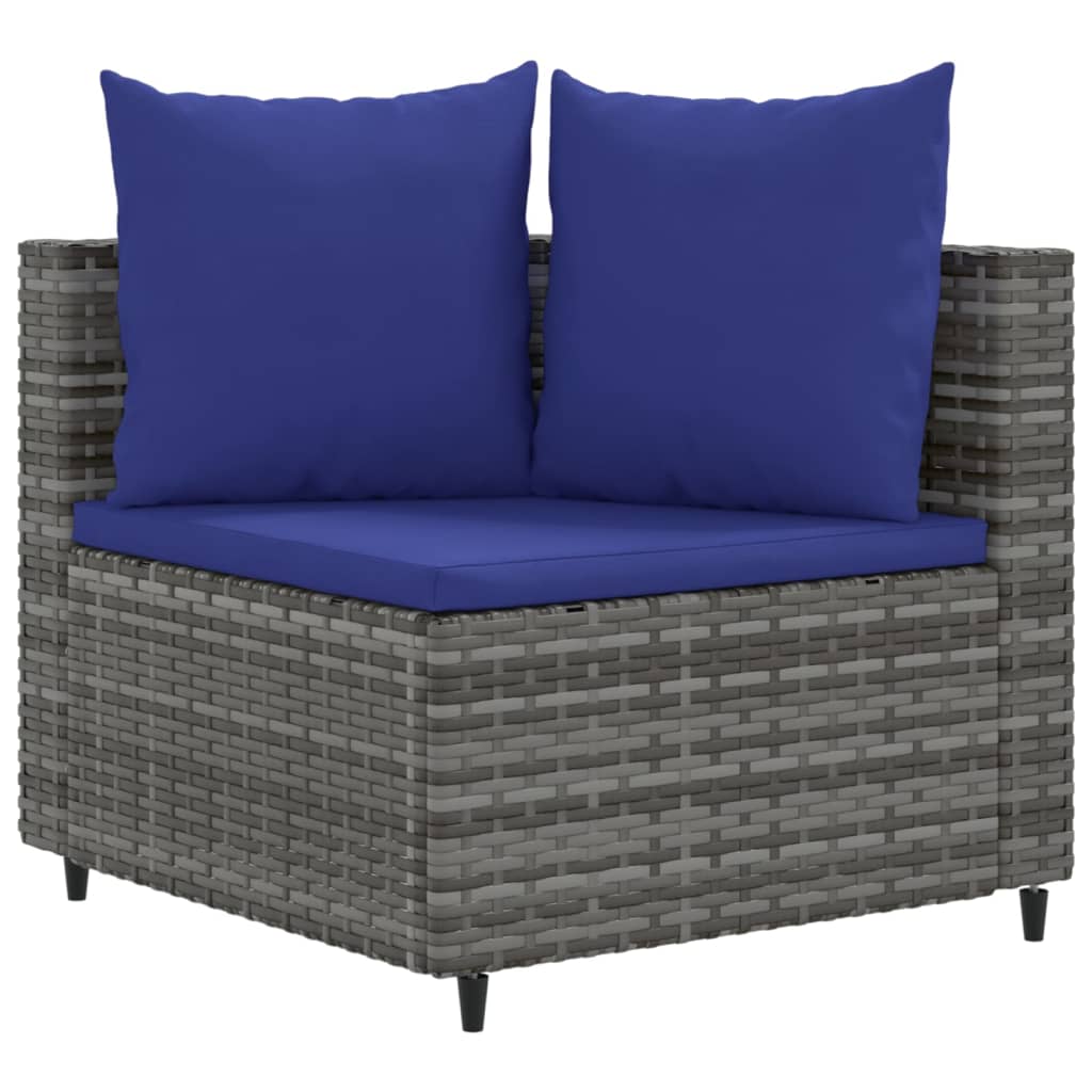 4-delige Loungeset met kussens poly rattan grijs is nu te koop bij PeponiXL, paradijselijk wonen!