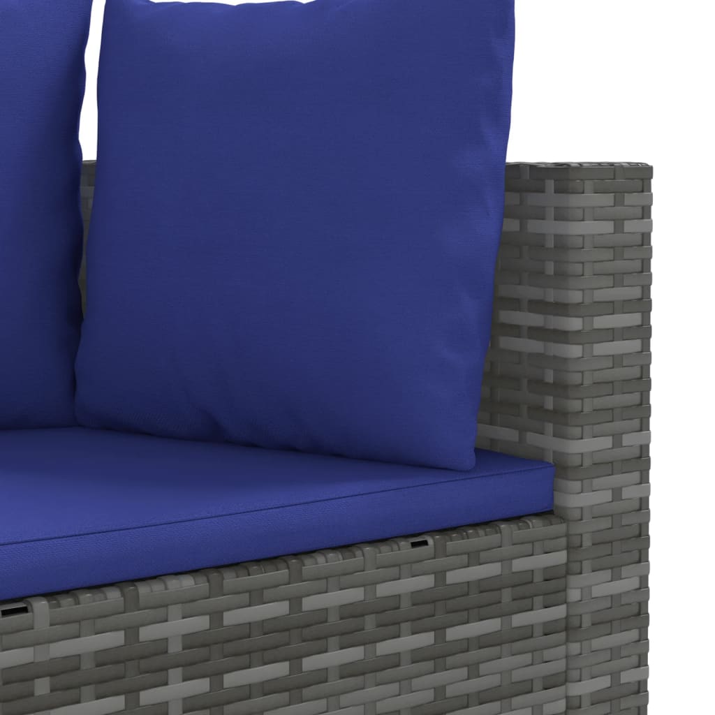 4-delige Loungeset met kussens poly rattan grijs is nu te koop bij PeponiXL, paradijselijk wonen!