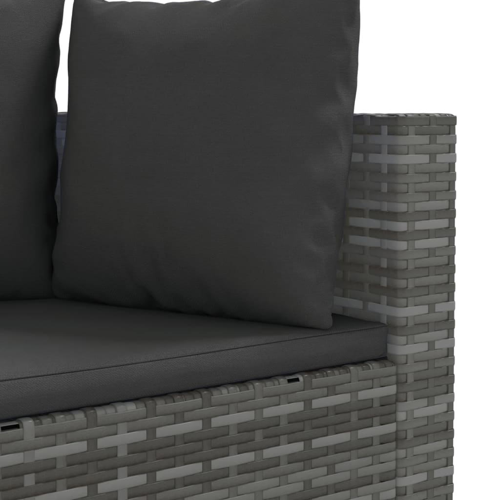 5-delige Loungeset met kussens poly rattan grijs is nu te koop bij PeponiXL, paradijselijk wonen!