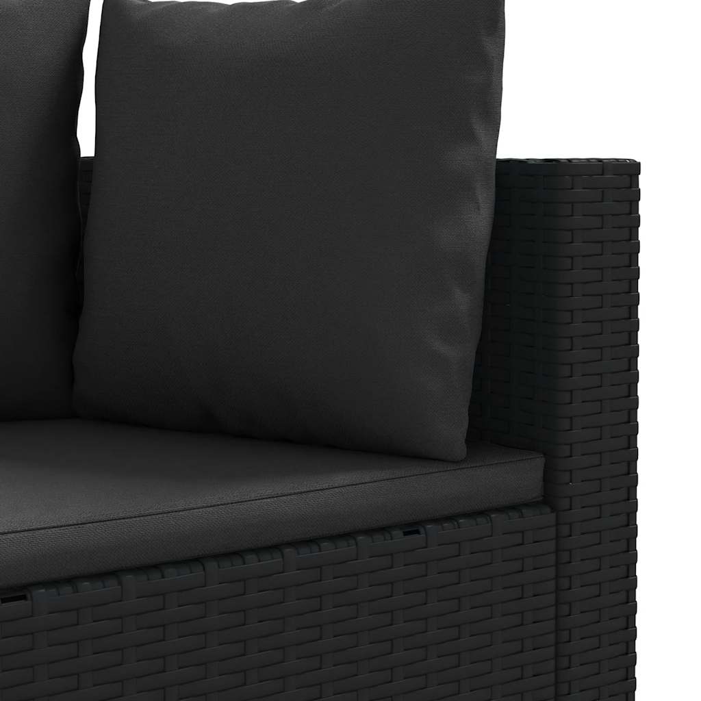 5-delige Loungeset met kussens poly rattan zwart is nu te koop bij PeponiXL, paradijselijk wonen!