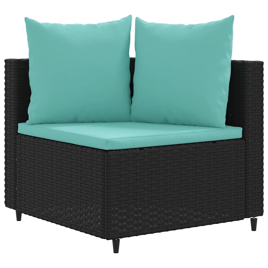 5-delige Loungeset met kussens poly rattan zwart is nu te koop bij PeponiXL, paradijselijk wonen!