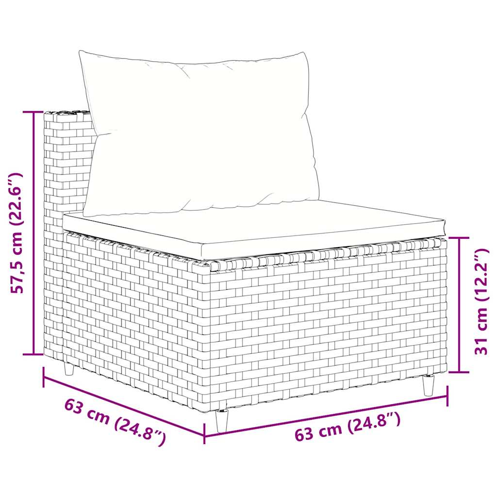 5-delige Loungeset met kussens poly rattan zwart is nu te koop bij PeponiXL, paradijselijk wonen!