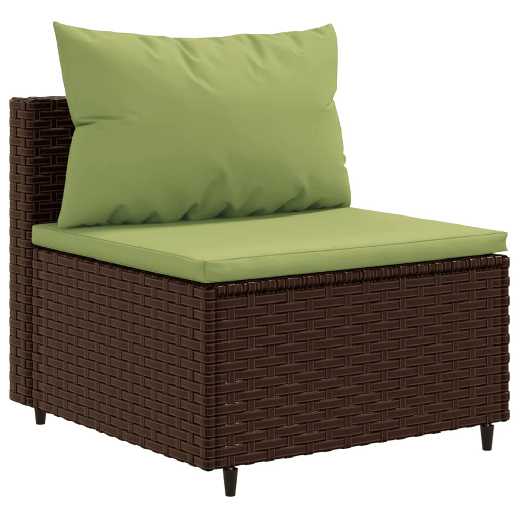 5-delige Loungeset met kussens poly rattan bruin is nu te koop bij PeponiXL, paradijselijk wonen!
