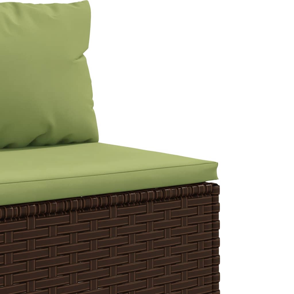 5-delige Loungeset met kussens poly rattan bruin is nu te koop bij PeponiXL, paradijselijk wonen!