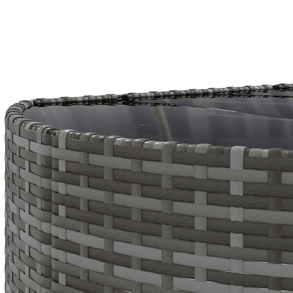 5-delige Loungeset met kussens poly rattan grijs