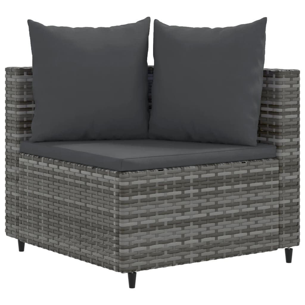 7-delige Loungeset met kussens poly rattan grijs is nu te koop bij PeponiXL, paradijselijk wonen!