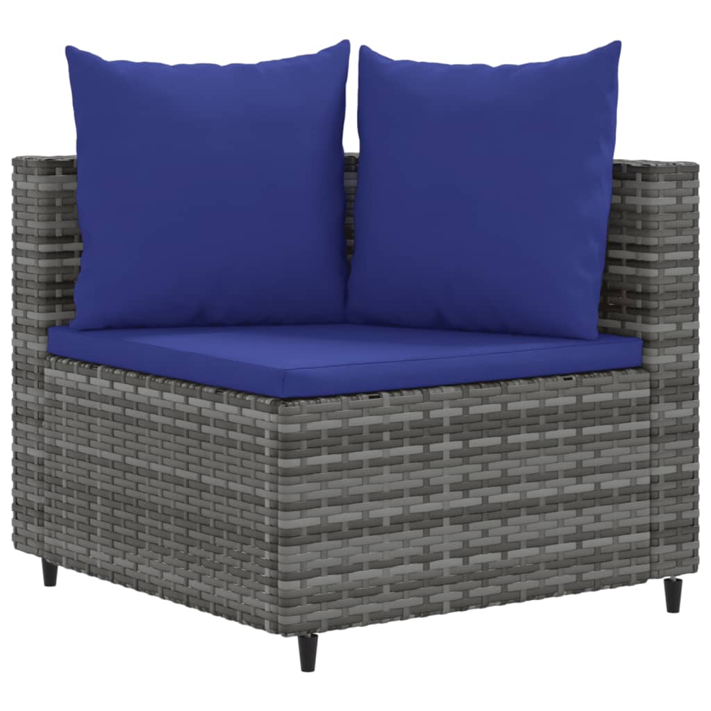 7-delige Loungeset met kussens poly rattan grijs is nu te koop bij PeponiXL, paradijselijk wonen!
