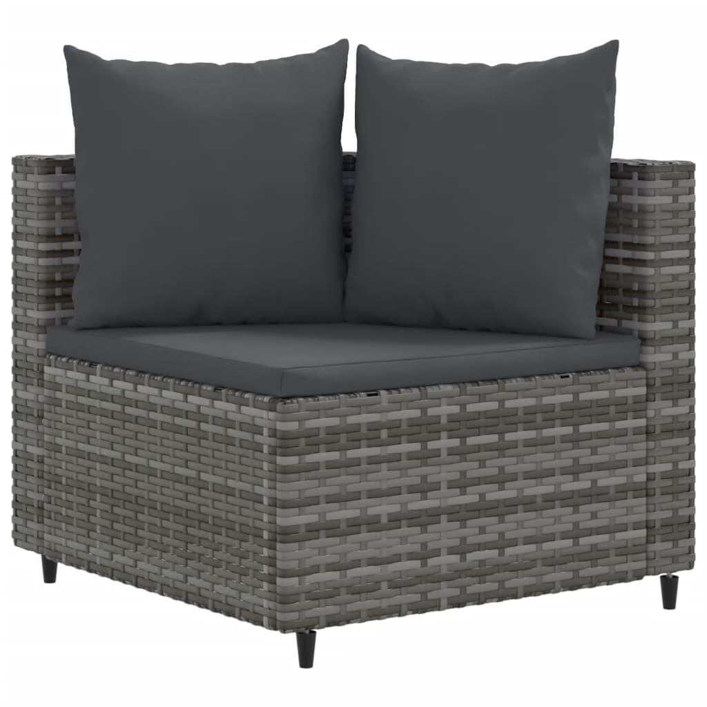 8-delige Loungeset met kussens poly rattan grijs is nu te koop bij PeponiXL, paradijselijk wonen!