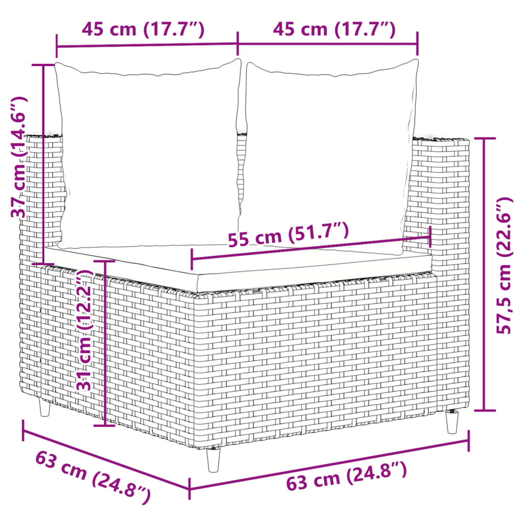 8-delige Loungeset met kussens poly rattan grijs is nu te koop bij PeponiXL, paradijselijk wonen!