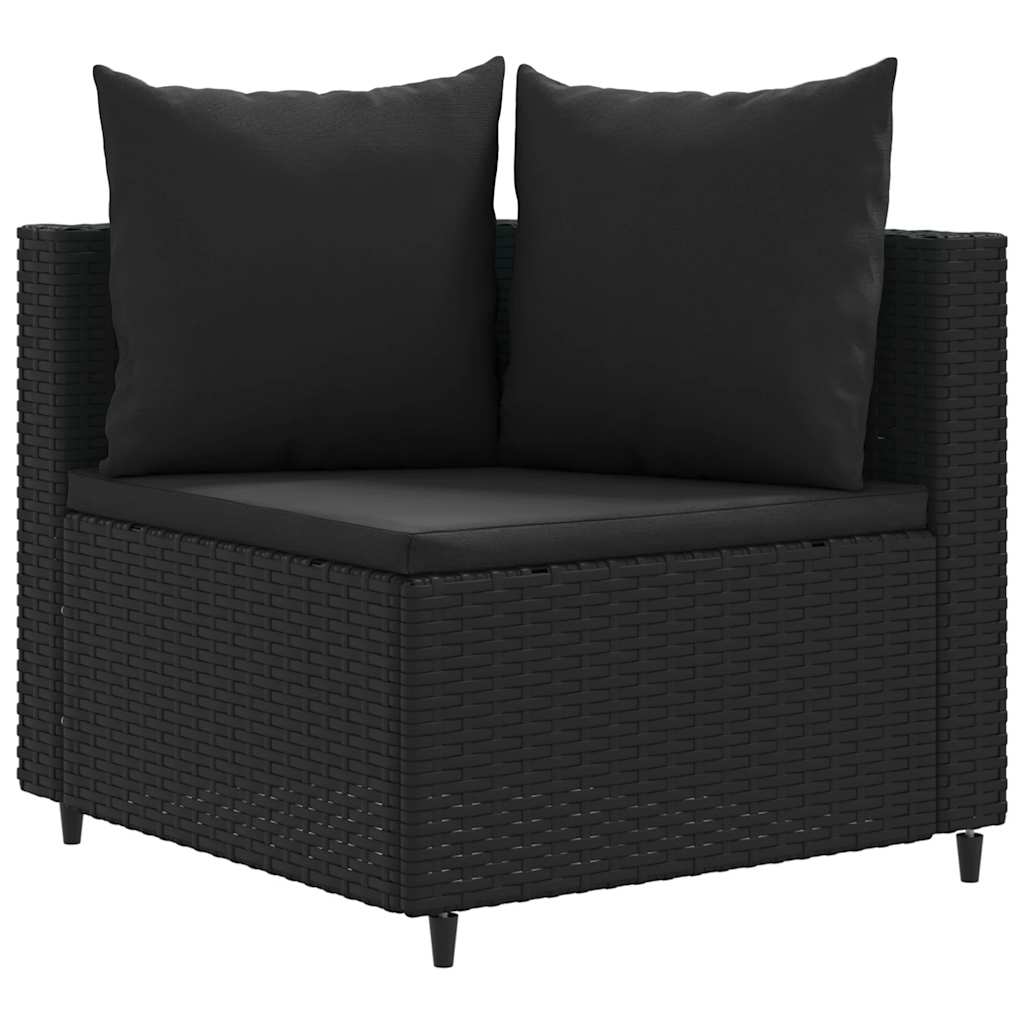 8-delige Loungeset met kussens poly rattan zwart is nu te koop bij PeponiXL, paradijselijk wonen!