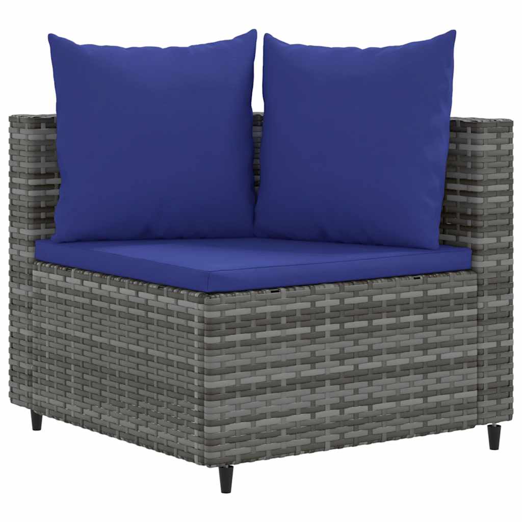 8-delige Loungeset met kussens poly rattan grijs is nu te koop bij PeponiXL, paradijselijk wonen!
