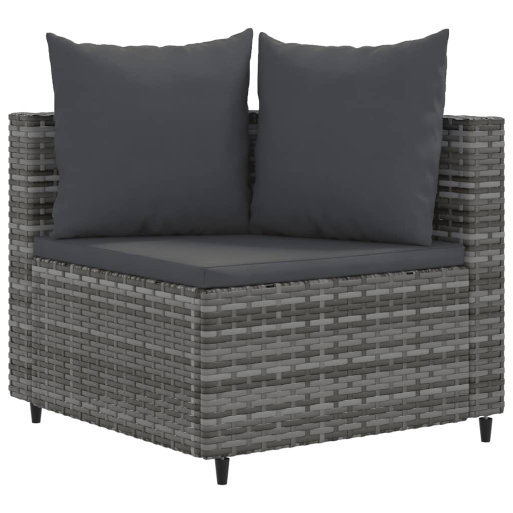 6-delige Loungeset met kussens poly rattan grijs is nu te koop bij PeponiXL, paradijselijk wonen!