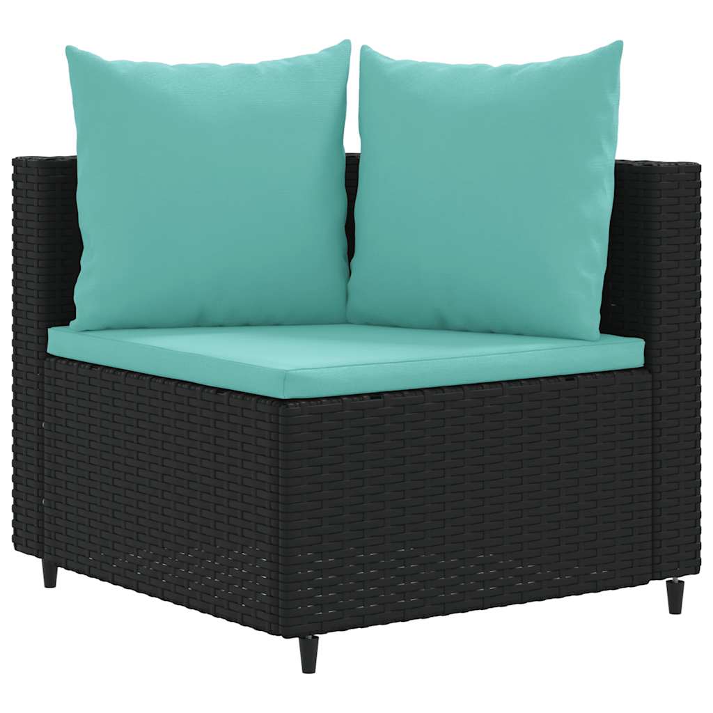 6-delige Loungeset met kussens poly rattan zwart is nu te koop bij PeponiXL, paradijselijk wonen!