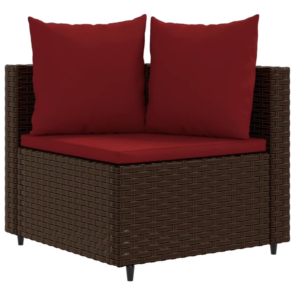 6-delige Loungeset met kussens poly rattan bruin is nu te koop bij PeponiXL, paradijselijk wonen!