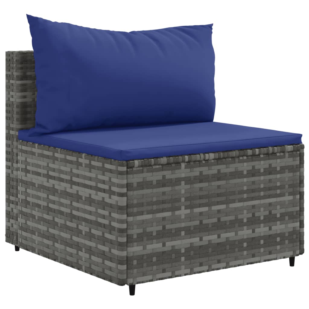6-delige Loungeset met kussens poly rattan grijs is nu te koop bij PeponiXL, paradijselijk wonen!